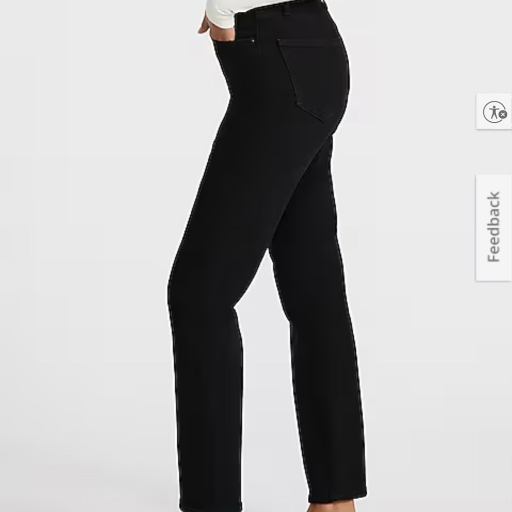 Express High Waisted Black 90s Slim Jeans in pitch black // size Small Regular - Picture 4 of 8